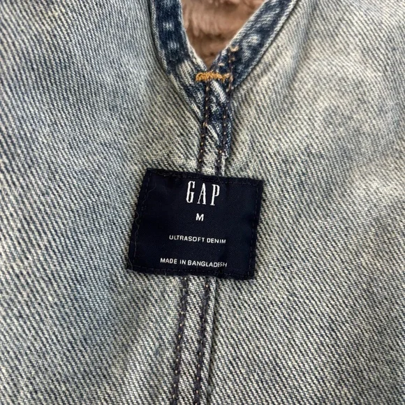 GAP UltraSoft Denim Horseshoe Overalls Size M - Picture 4 of 6